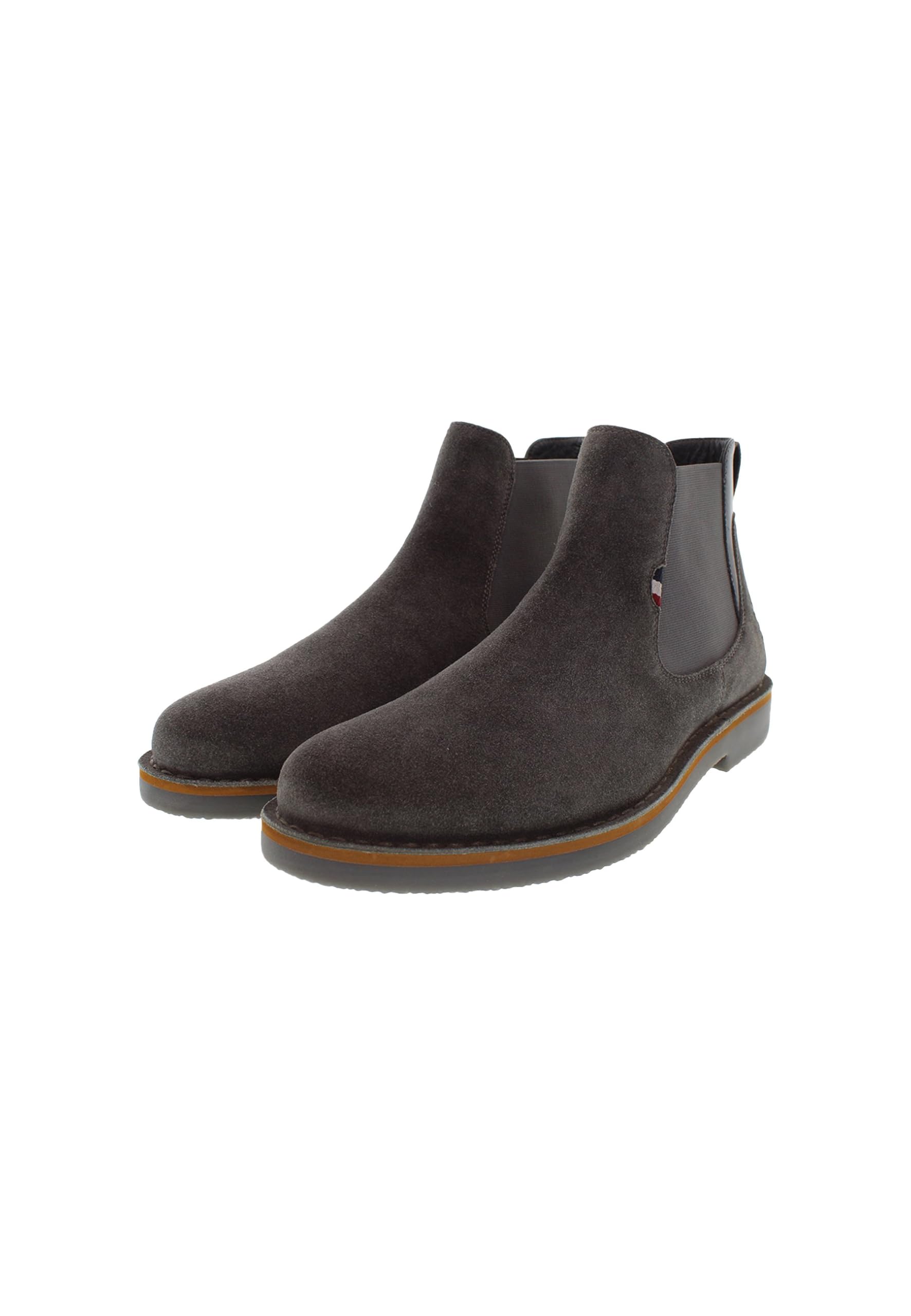 US POLO ASSN Stivaletti Chelsea da Uomo in Camoscio Grigio, Fodera in Pelliccia Sintetica, Suola in Gomma, MUST009, Taglia 45, Stile Casual, per Uso Quotidiano