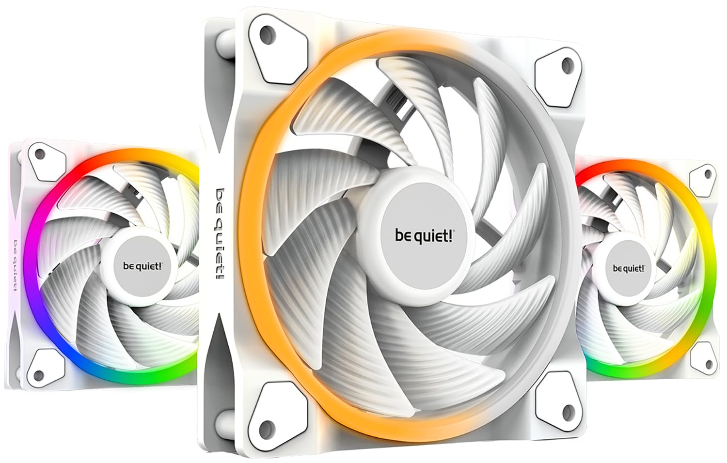 be quiet! Light Wings White 120mm PWM Triple Pack High Speed Premium ARGB Low Noise Cooling Fan | 4-Pin | BL101