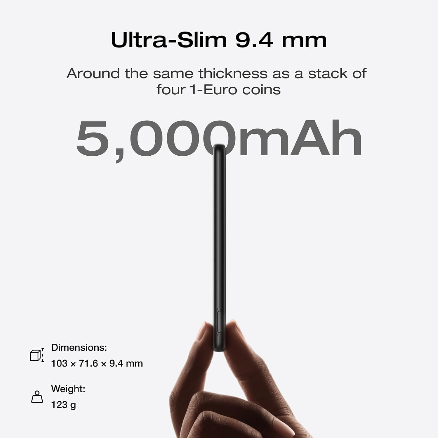 EF ECOFLOW Rapid Magnetic Portable Charger, Ultra-Slim 5,000mAh Wireless Charging Power Bank and 20W GaN USB C Charger with Cable image 2