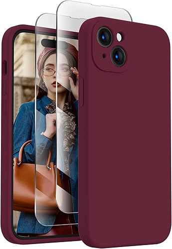 Miniatura 116 de FireNova Funda para iPhone 14 Pro, funda de silicona mejorada [protección de cámara] con [2 protectores de pantalla], forro interior de microfibra