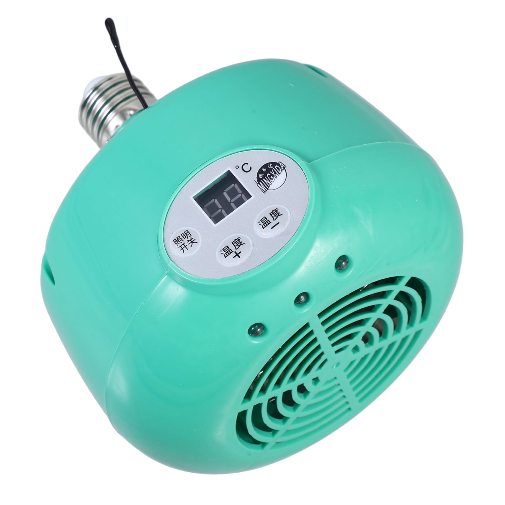 INOOMP Lampada Riscaldante per Rettili Temperatura Intelligente Verde | Emissione senza Luce, Corpo in Plastico e Metallo, Adatta per Criceti e Rettili, Alta Efficienza Termica