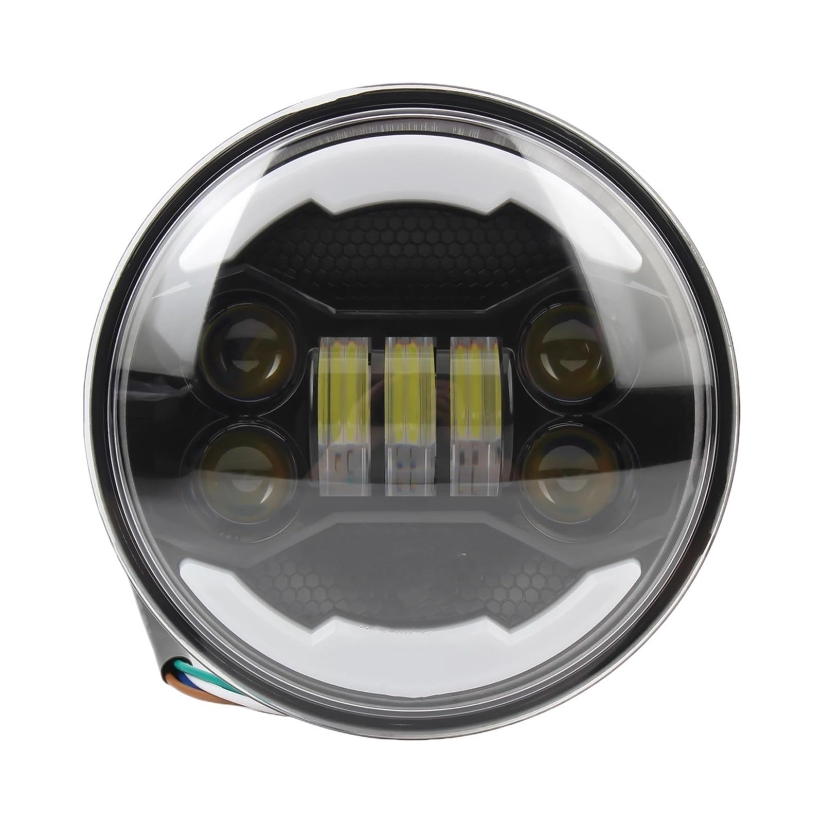 Phare moto rétro LED blanc idéal pour les road trips en Softail