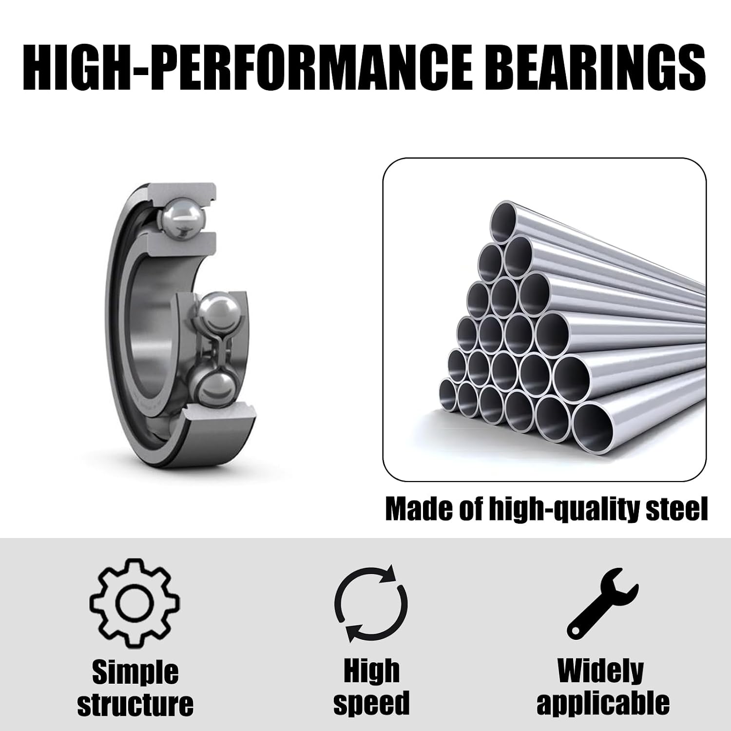 WOTIAN 10pcs 6202 Crankshaft Bearing Compatible with Honda GX340 GX390 Predator 420cc Champion Generac Firman 389cc-459cc 96100-62020-00