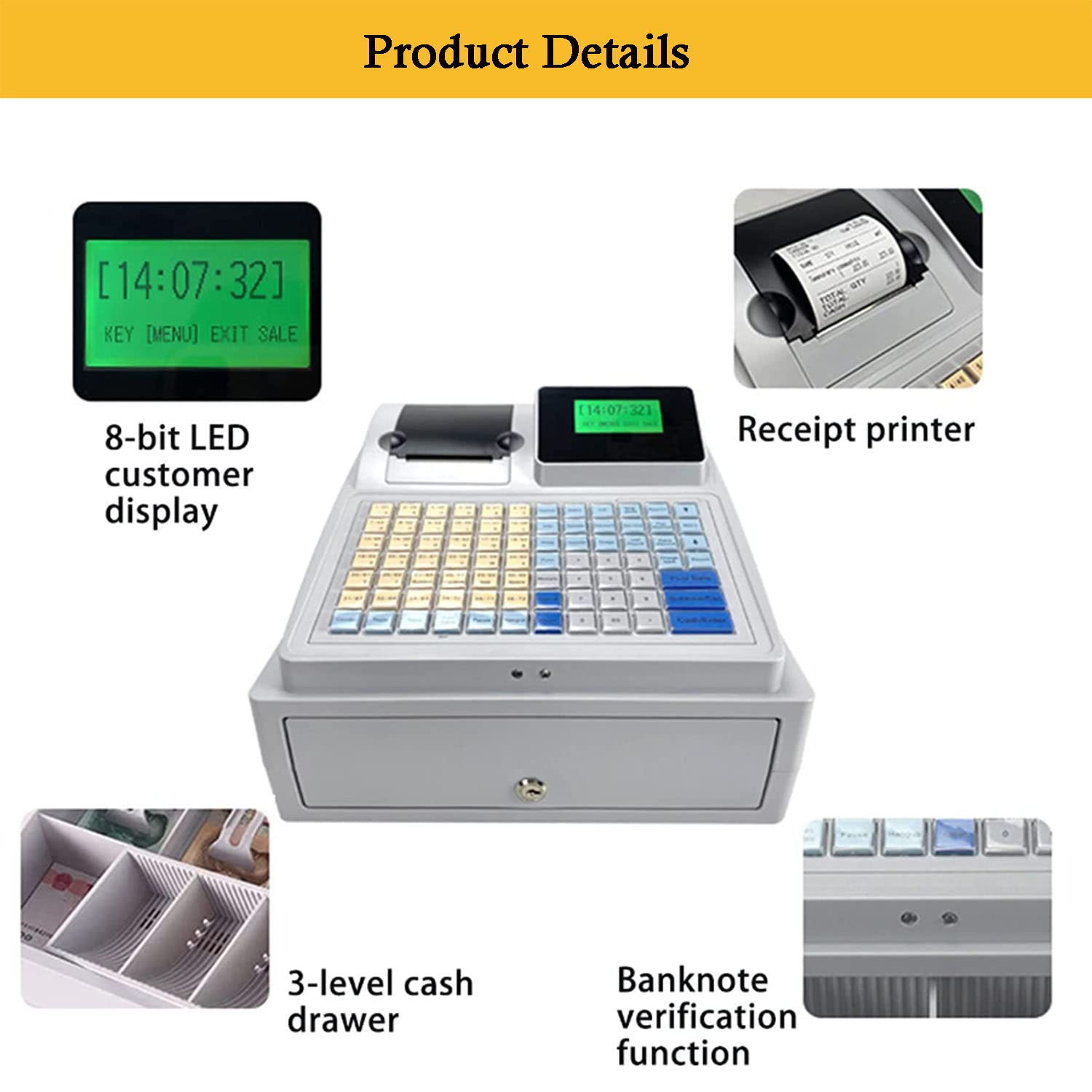 Amazon.com: ZXSYYDS Electronic Cash Register,Money Drawer, with