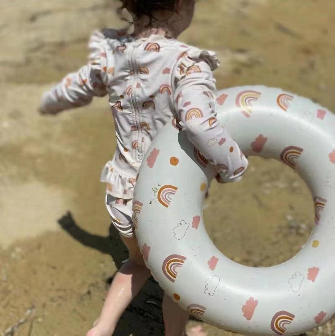 HANDA 3 Pack Inflatable Pool Floats for Kids Swim Rings Swim Tubes Rainbow Dinosaur Ocean Pool Floats for Beach, Ocean, Pool Party Supplies Summer Toys for Kids Toddlers Adults (3PCS 18") : Toys & Games