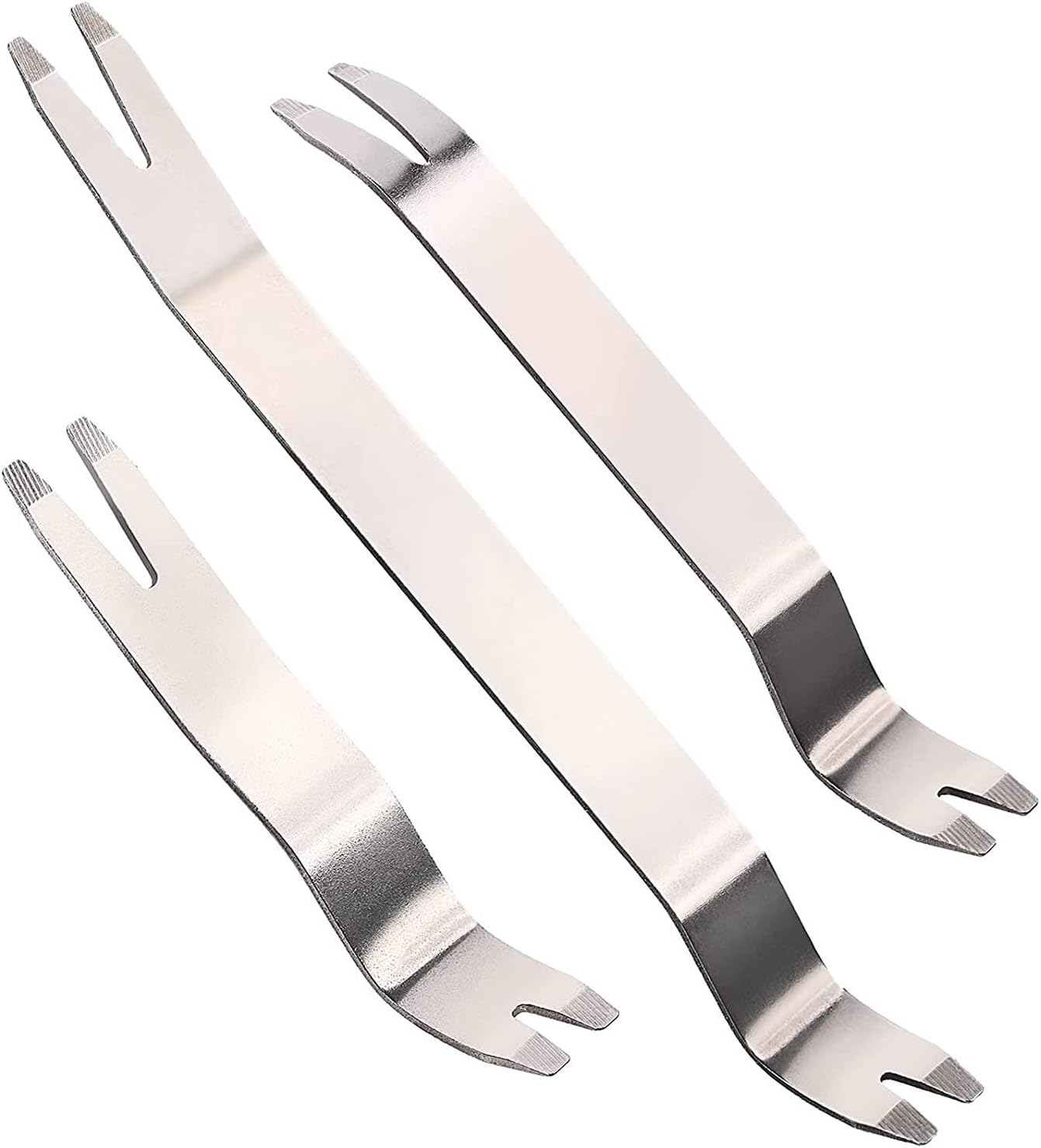 Portable Auto Door Clip Trim Removal Tools Car Dashboard Radio Panel Repair Metal- Removal Pry Disassembly Tool Car Removal Tool Kit, Silver