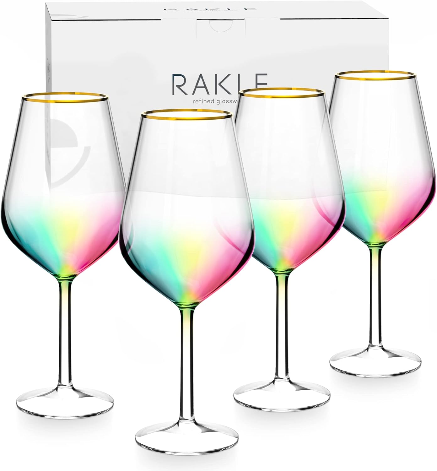 Buy Rakle Wine Glasses Set of 4 16.5oz Long Stem Wine Glasses