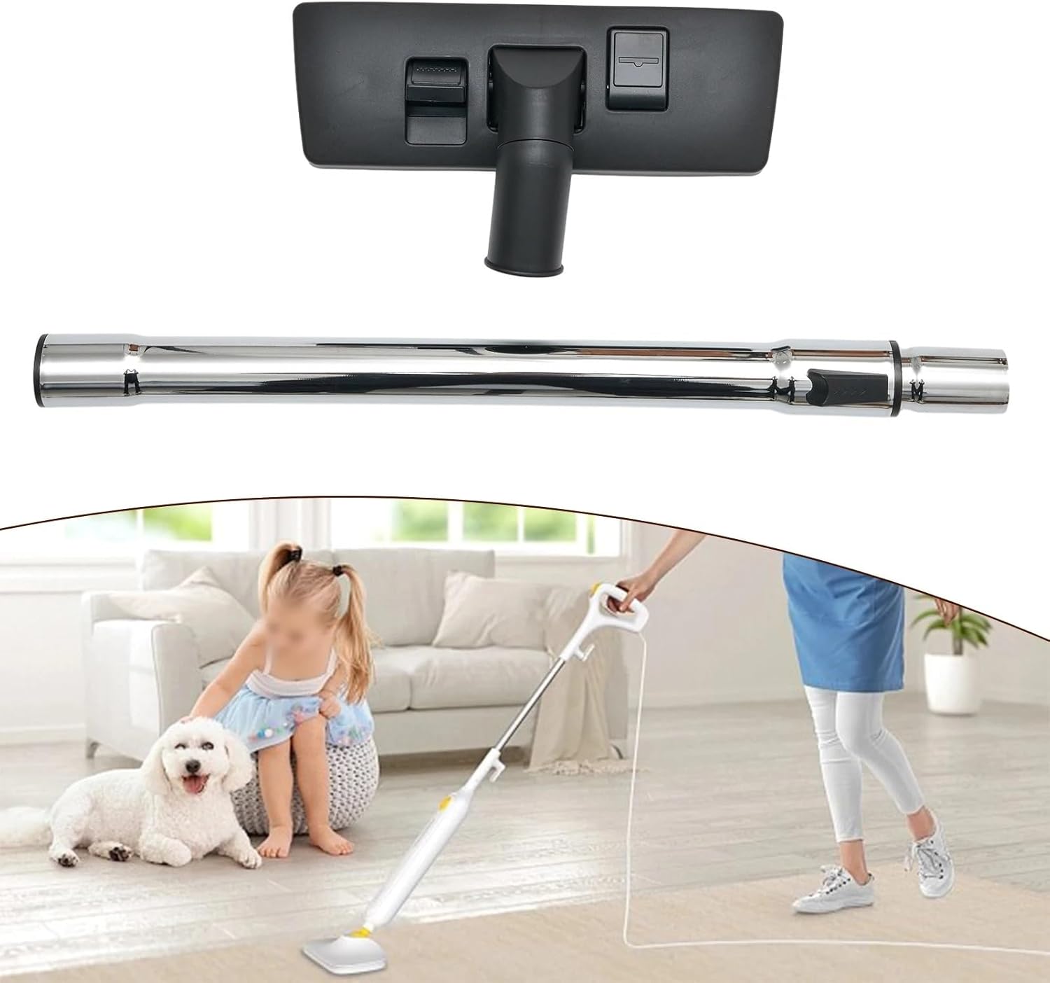 Carpet Brush Head Suction Extension Rod Tube Vacuum Cleaner Replacement Parts Accessories Inner Dia.35mm