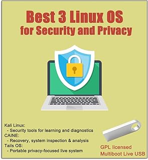 USB for Kali Linux 2023,Tails Linux 5.15,Caine 13 | 32GB 3IN1 Bootable Linux USB Flash Drive | Ethcial Hacking Tools,Digital Forensics Tools,Anonymous Browsing for Best Security & Privacy