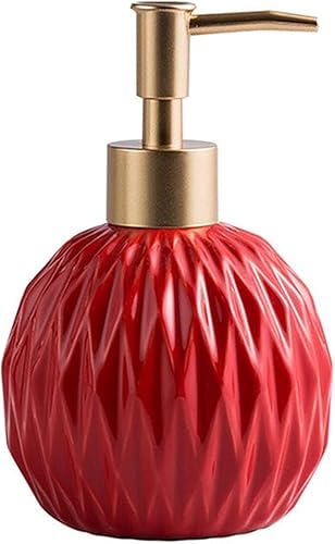 Miniatura 9 de Ceramics - Dispensador de jabón dorado para baño, botella de jabón de alivio para fregadero de cocina, dispensador de jabón líquido recargable de