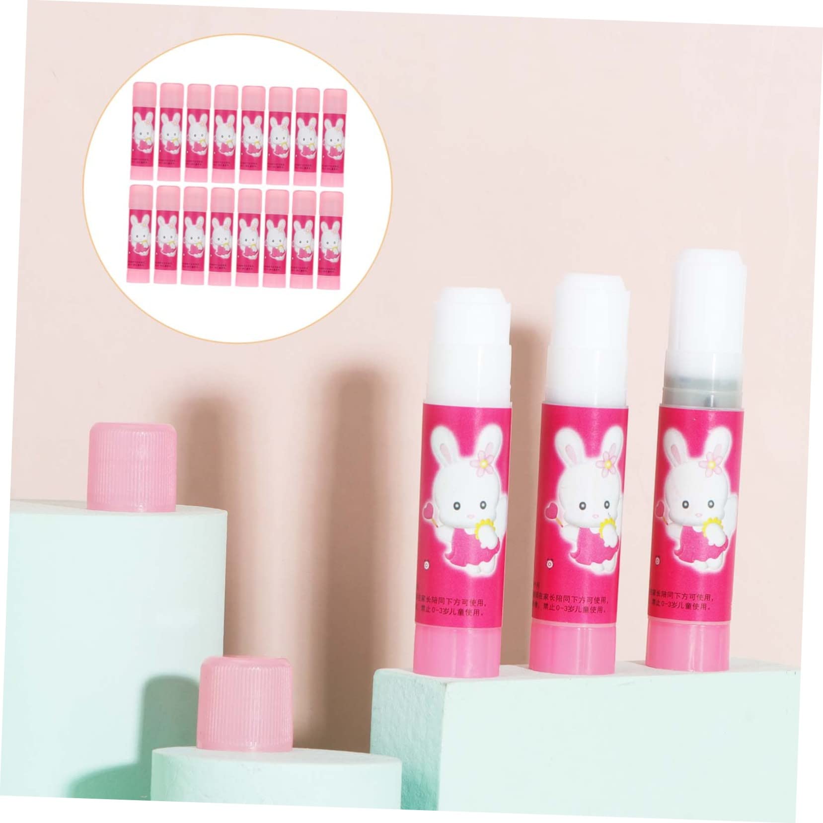 jojofuny 3 Set Colla Stick Forte Per Ufficio E Scuola Con Design Cartoon Per Studenti E 16 Pezzi * 3