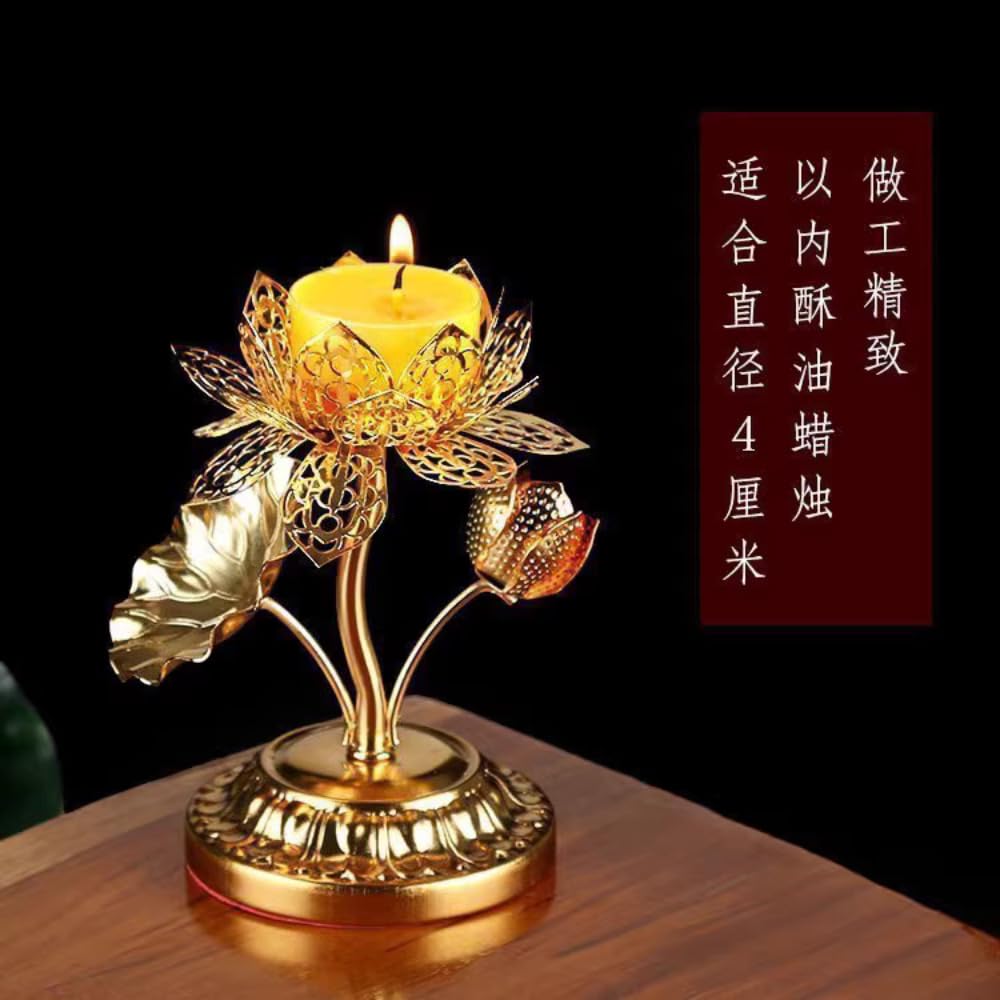 1 Paar 12 cm Buddhistischen Lieferungen Lotus Lampe Halter Reinem Kupfer Buddha Kerzenhalter Lampe Basis Lampe Halter