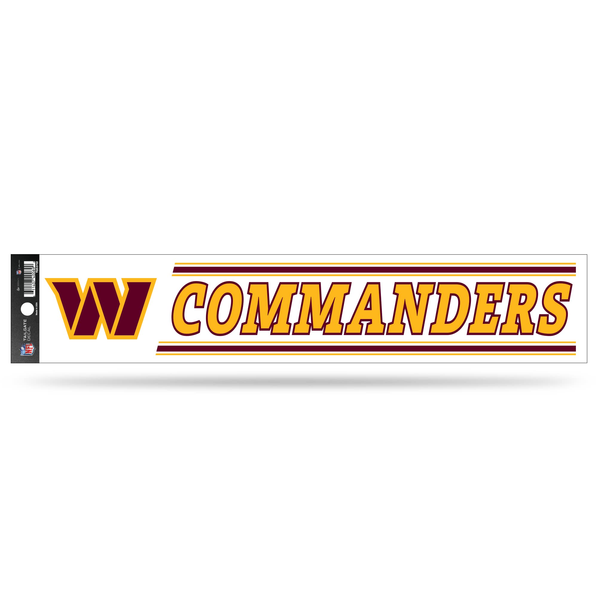 Rico Industries NFL Washington Commanders Tailgate Sticker 3" x 17" Tailgate Sticker for Car/Truck/SUV, Primary