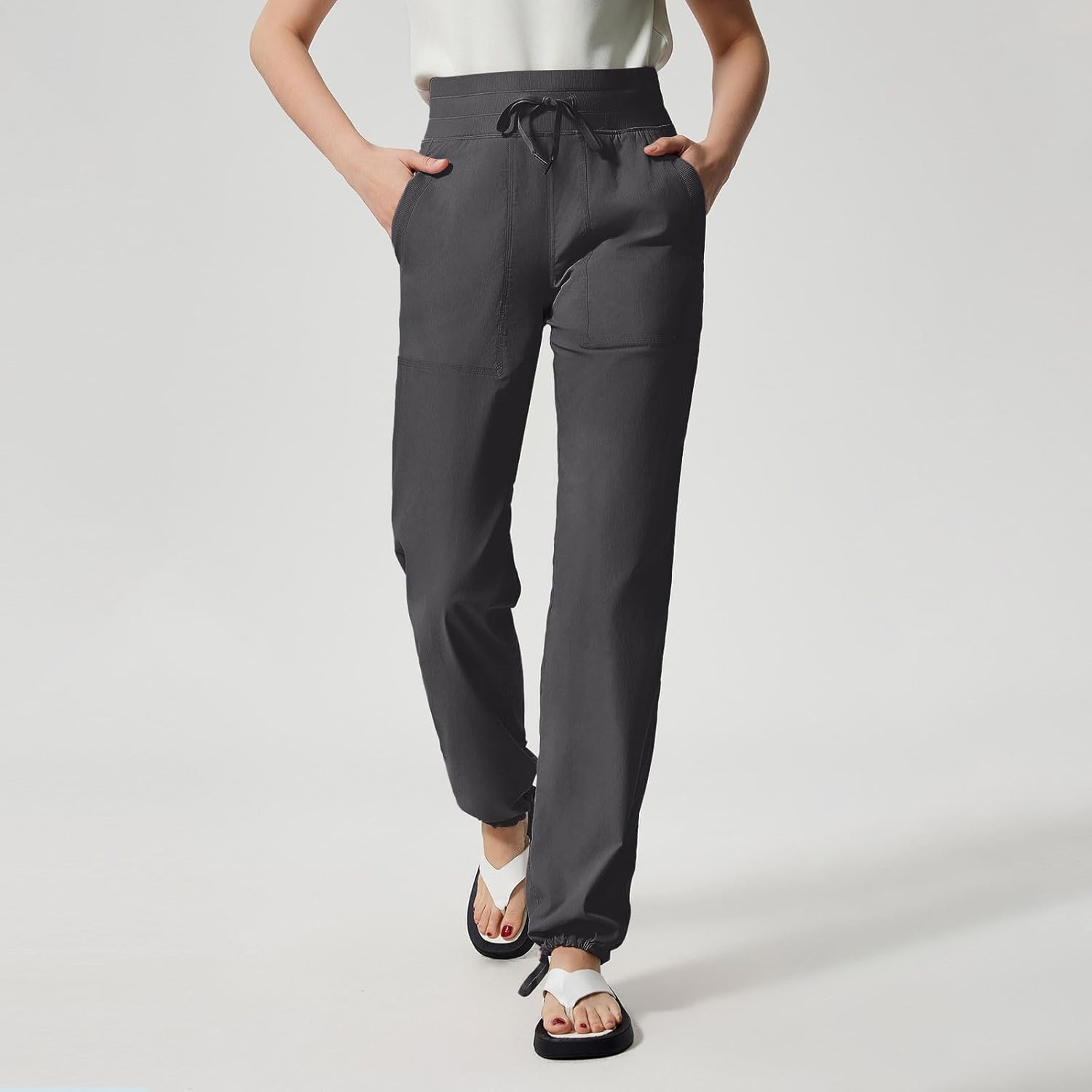 Women's Cinch Bottom Loose Fit Sweatpants Baggy Casual Straight Leg 2025 with Pockets Joggers Relaxed Fit Sport Yoga
