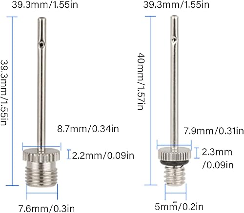 Miniatura 7 de 20 piezas de repuesto de aguja de inflado inoxidable bolas inflables bombas de aire para baloncesto fútbol deportes accesorios