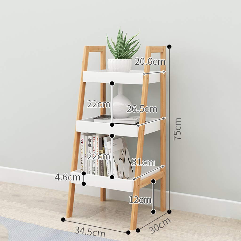 Estantería de bambú de 3 niveles con forma de escalera, para baño, cocina, sala de estar
