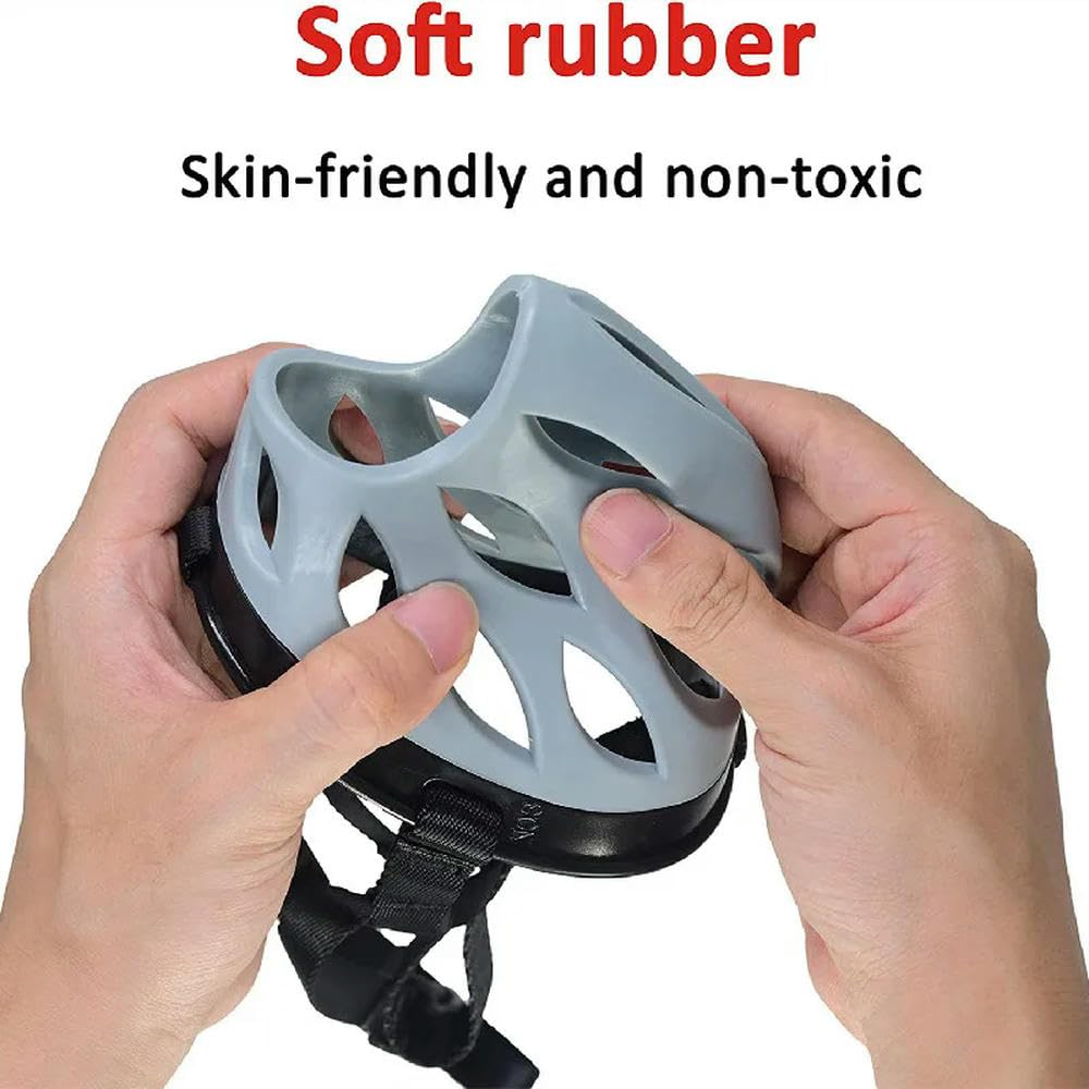 NOLLAM Bozal para Perros Bozales De Cesta Transpirables para Perros Pequeños Medianos Grandes Máscara Anti Morder Ladridos Masticar Productos De Entrenamiento para Mascotas-Gris-6