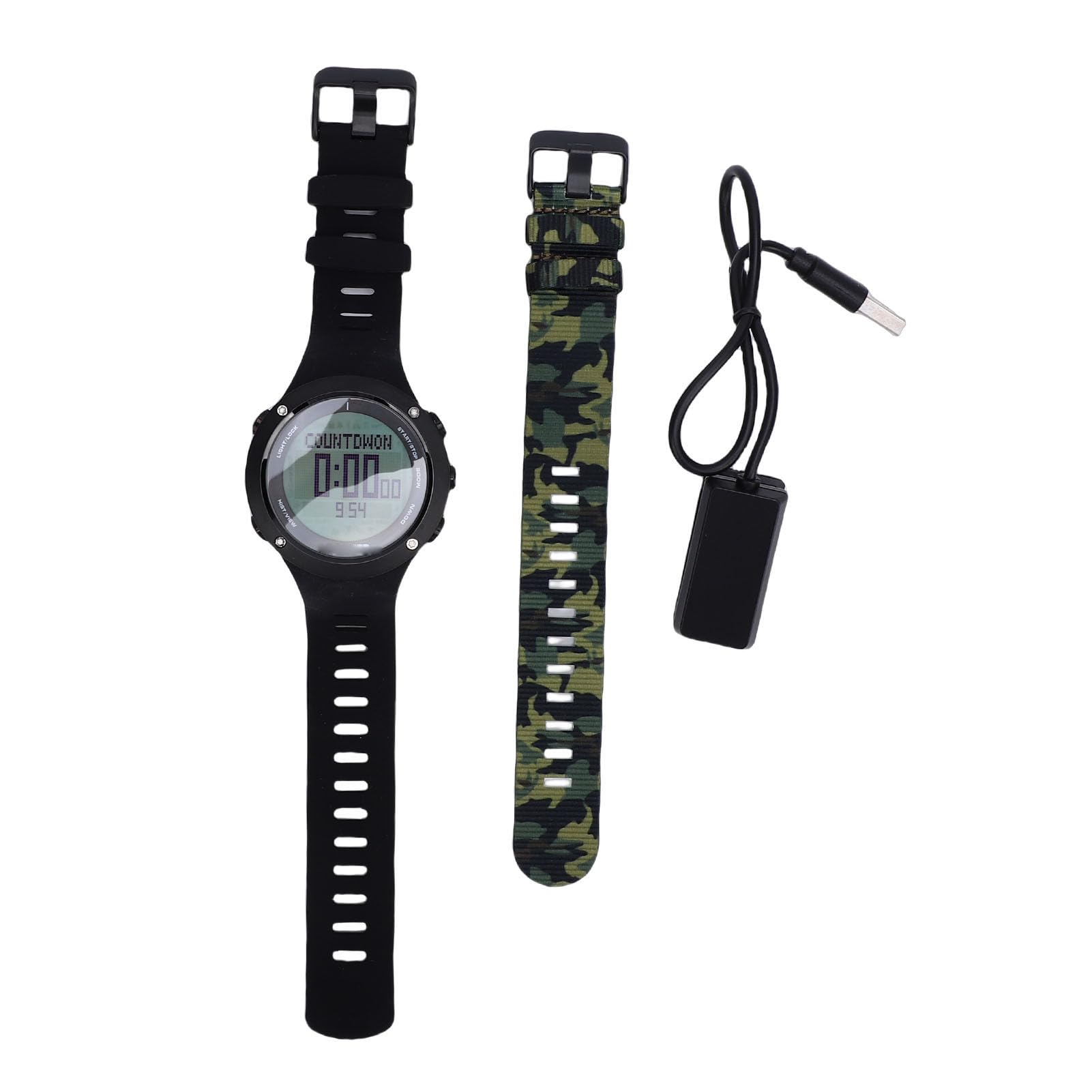 Alomejor Reloj Deportivo Inteligente con Sensor de Profundidad y Barómetro, Carcasa de Acero Inoxidable, Correa de Silicona para Buceo, Snorkel, Apnea