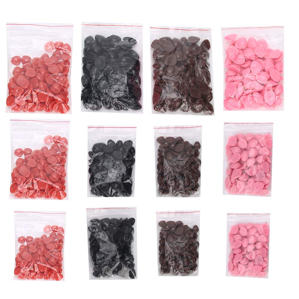 1200 Stück Puppennasen Kunststoff flach Simulation dreieckig DIY Teddybär Stofftier Zubehör (Dunkelgrau und Dunkelblau)