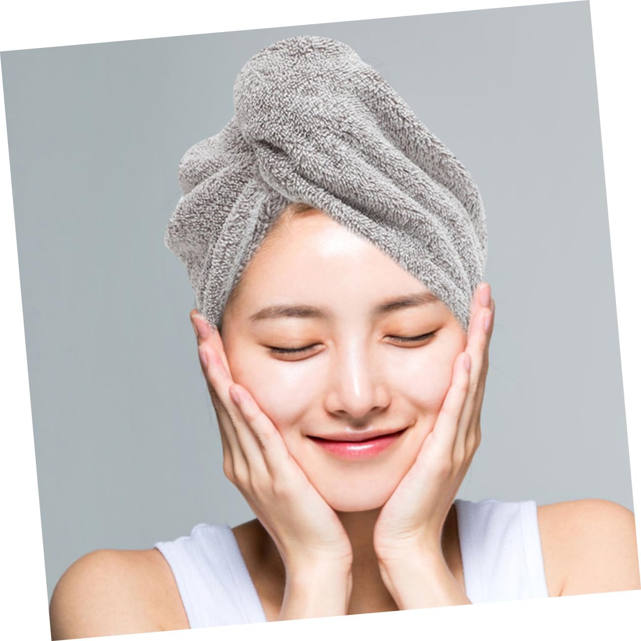 MAGICLULU 4 Juegos Gorro para Cabello Seco Gorro para Secar El Cabello Mojado Turbantes para Mujeres Gorra De Pelo Seco Mujer Toalla para Secar El Cabello Vellón De Coral Grey 2 Piezas * 4