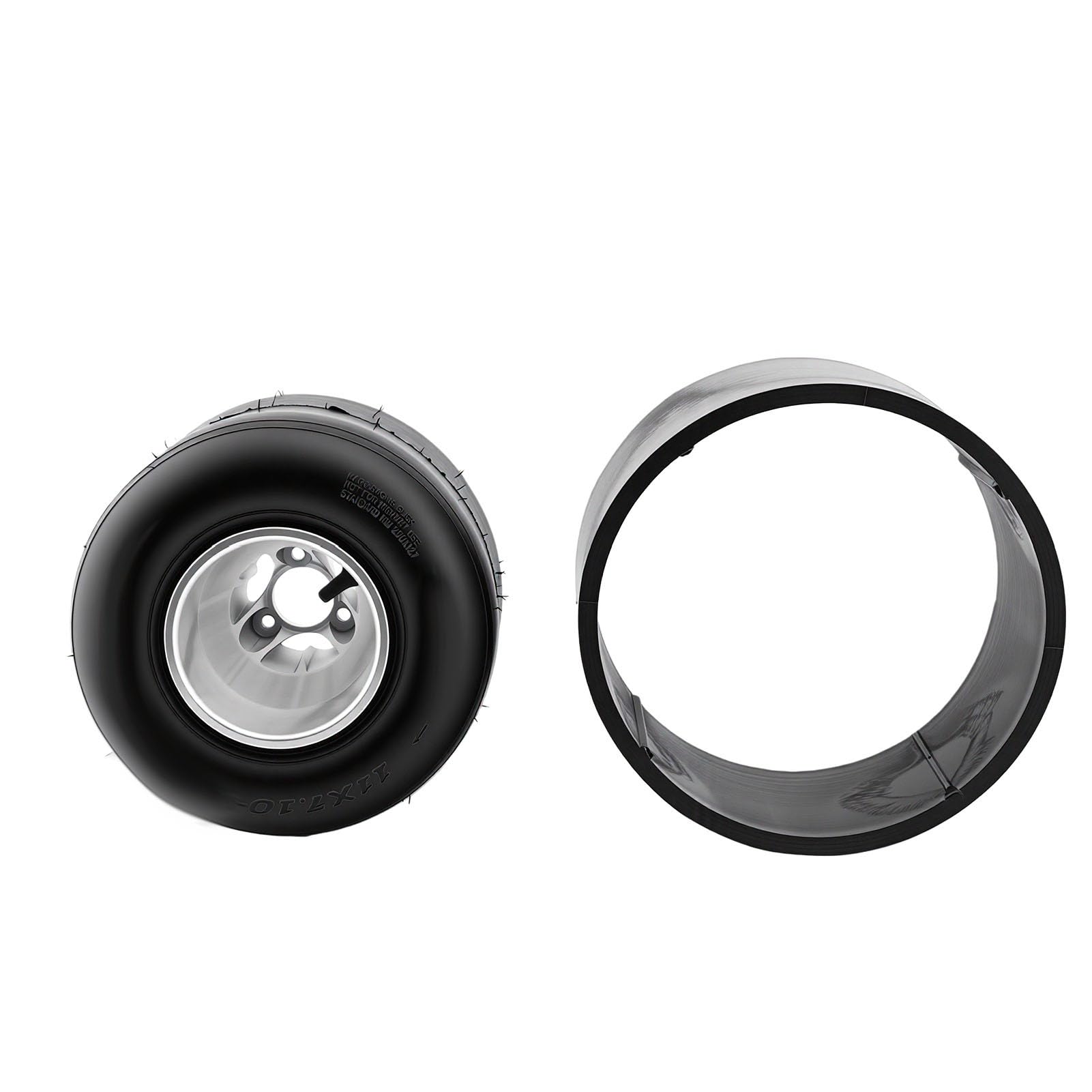 Yctze 11x7.10 5 Go Kart Tubeless Pneumatico Ruote da Posteriori da 5, Pollici con Cerchi in Lega di Alluminio Leggero per Drift Trike Drifting Scooter