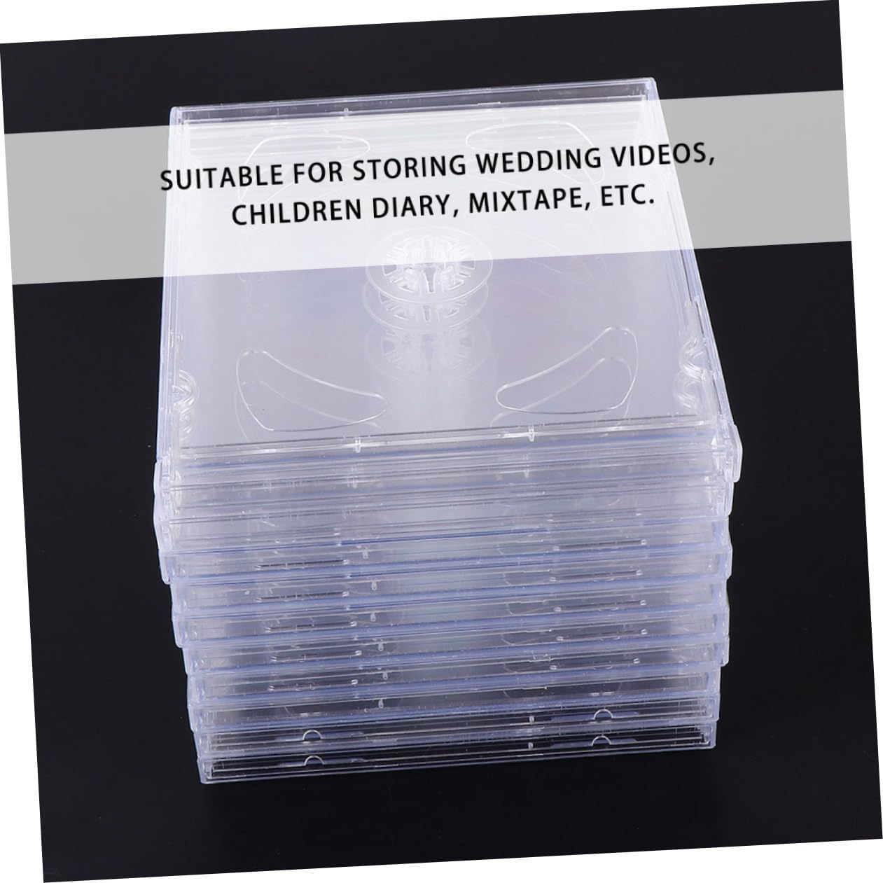 25pcs Cd Boxes Hard Plastic Cd Case for Easy Access Compact Portable Storage for Wedding Videos Boys and Girls Diaries Mixtapes