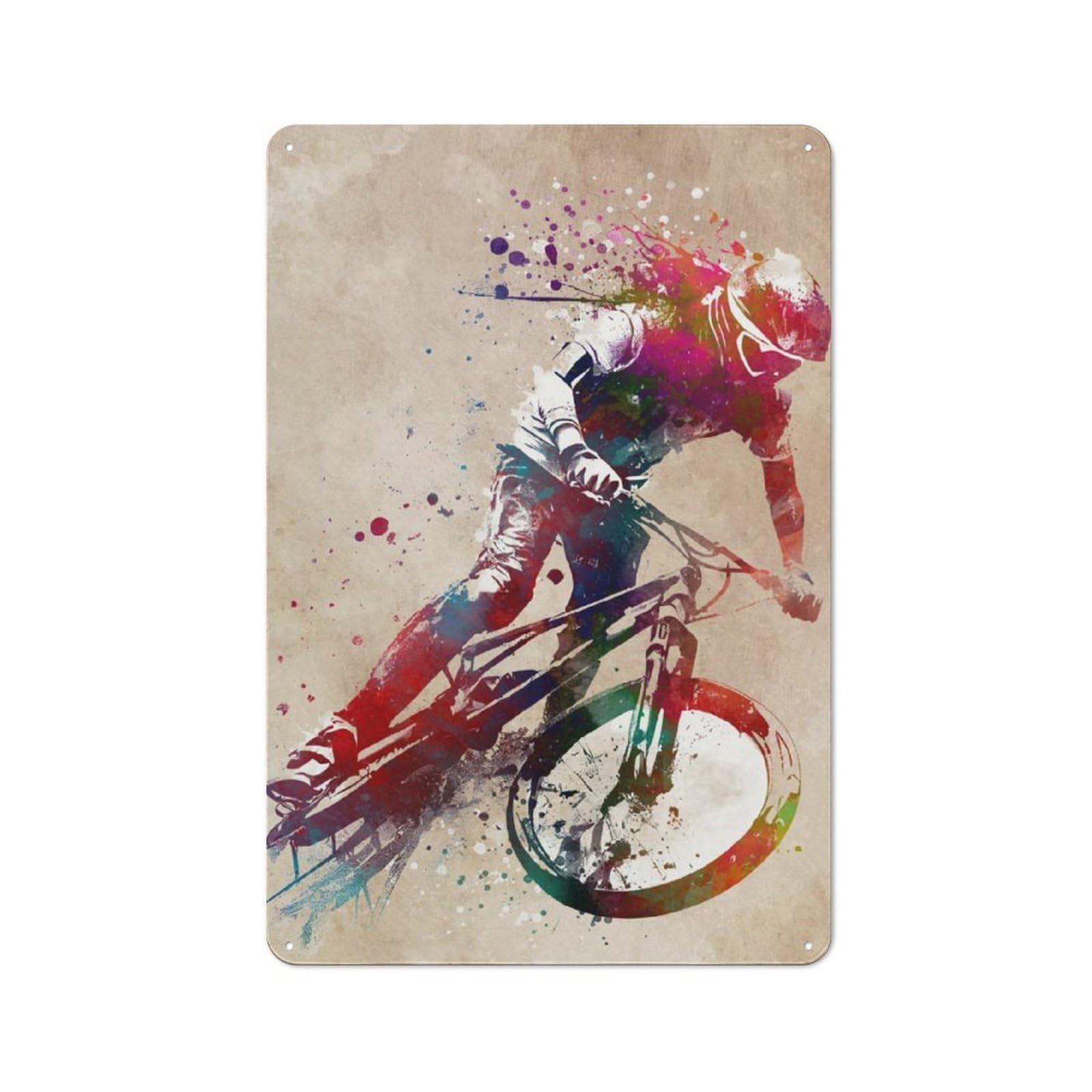 Junmoney Bmx Cycling Cycling Spor Retro Tin Wall Plaque 30X20cm For Studio Or Craft Room, Winter Wall Decor For Creative-Space Collectors