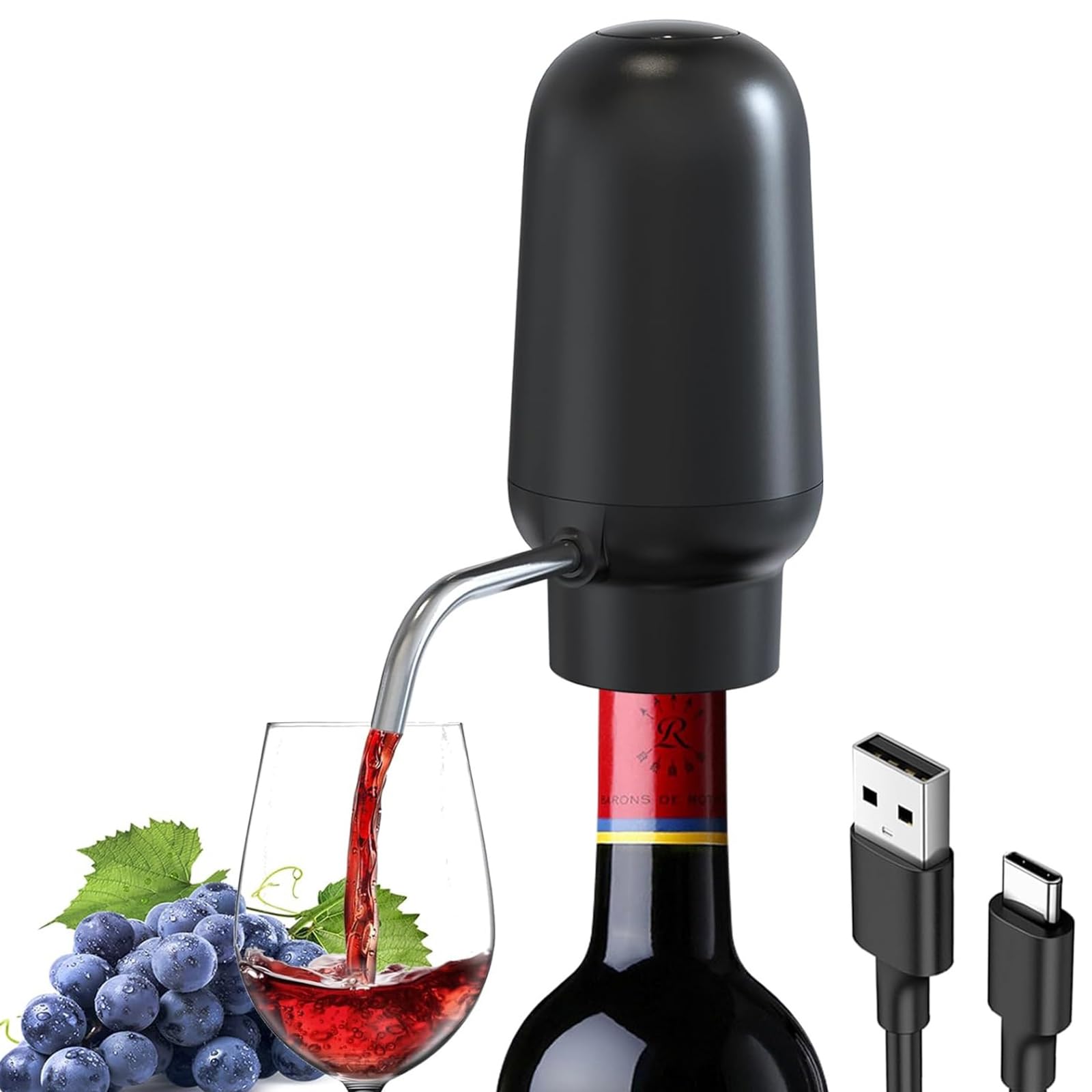 Aeratore elettrico per vino, dispenser automatico per vino, aeratore multifunzione per vino, accessorio per la casa in ABS