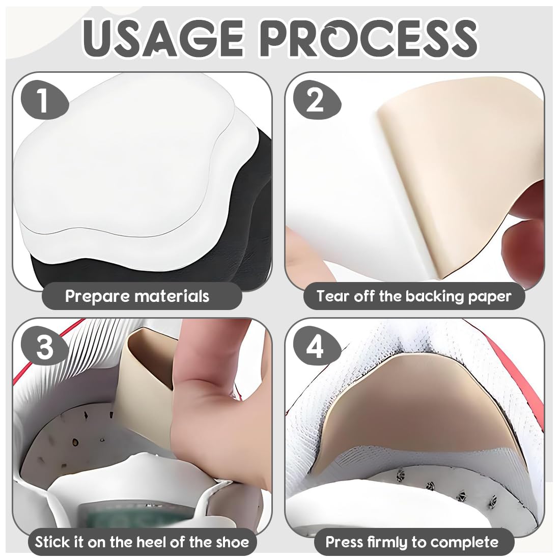 30 Piezas Pegatina reparacion zapatillas, parche autoadhesivo de talón de zapato almohadilla talon zapatos parche de prevención de roto de zapato parches de reparación de zapatillas