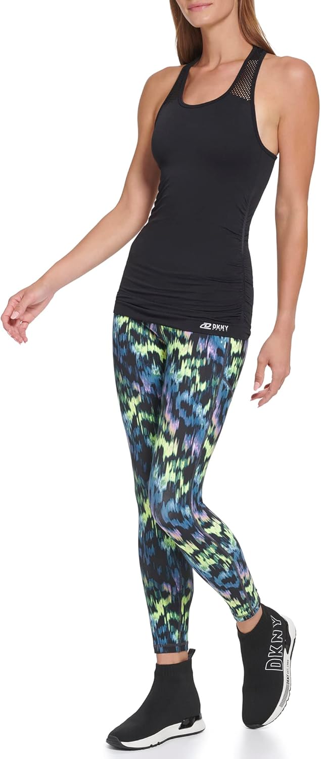 DKNY Womens Tight Printed High Waist Performance Leggings