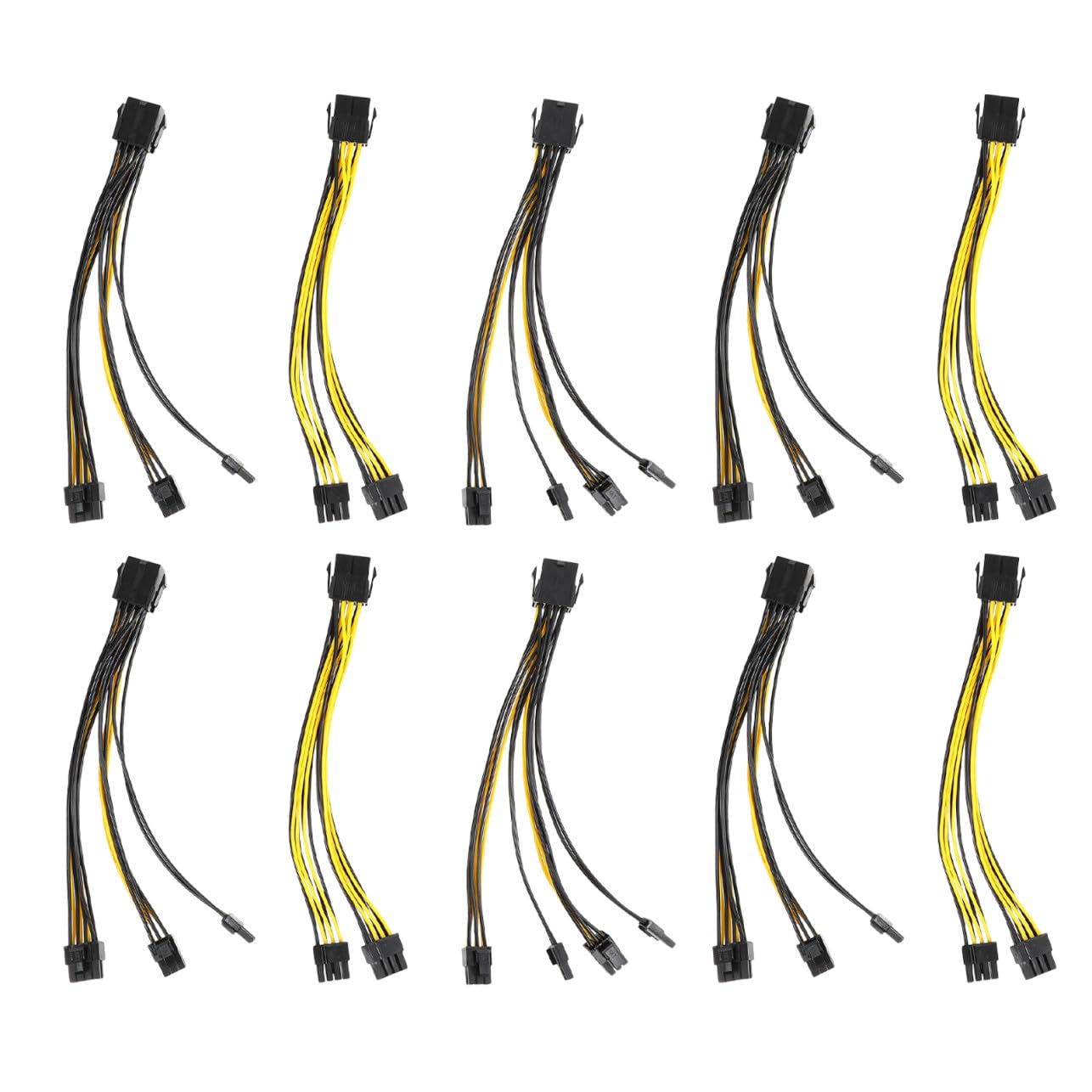 Cable de Alimentación de Extensión de Gráficos 8p a 6 2p 10 Piezas | Cobre, Od2.1 Mm, Extremo 5559 y Doble Interfaz 5557 Deslizante, para PC y Tarjetas Gráficas