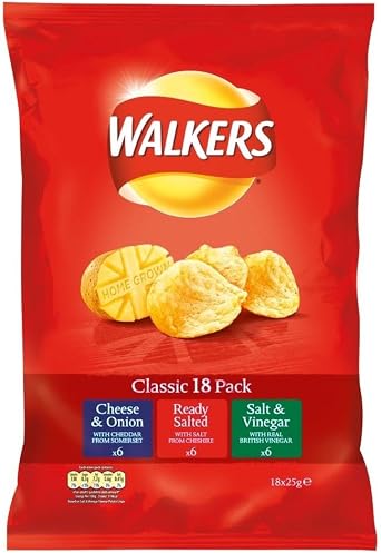 Walkers Crisps - Classic Variety 18x25g Pedestrian Potato Chips - Classic Variety 18X25G
