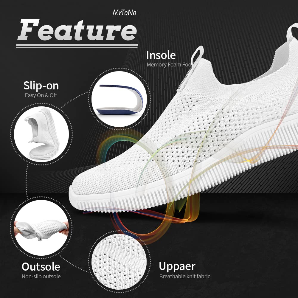 MrToNo Sneaker Uomo Donna Infilare Slip on Sneakers Scarpe Senza Lacci Casual Scarpe da Running Corsa Leggero Corsa Camminare Scivolare Scarpe da Ginnastica Outdoor Jogging Sportive Fitness
