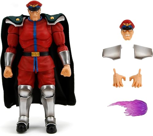 Miniatura 2 de Jada Toys Street Fighter II M. Bison Figura de acción Wave 2  Escala 112, 6 pulgadas de alto, cabezas intercambiables, manos, accesorio de fuego