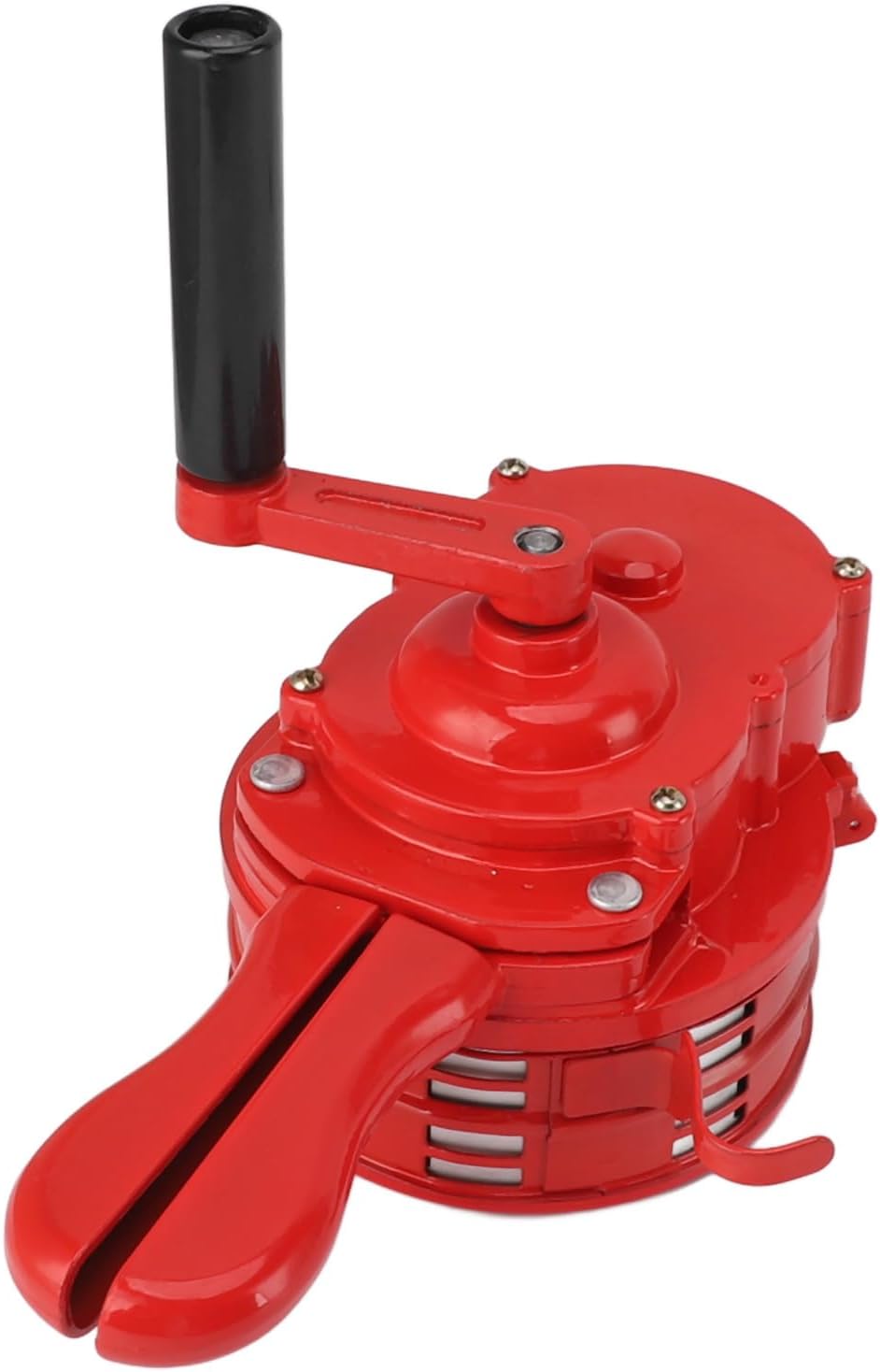 Fafeicy 110db Hand Crank Siren Horn, Aluminum Alloy Portable Emergency Alarm with Adjustable Volume for Fire Attack Safety in Factories Schools Public Spaces (Red)