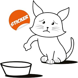 Gas Tank Fuel Car Vinyl Sticker - Funny Cat Empty Reminder Need Fill Gasoline Bumper Decal - Label Petrol Door Pump Simon Truck Stick Mural