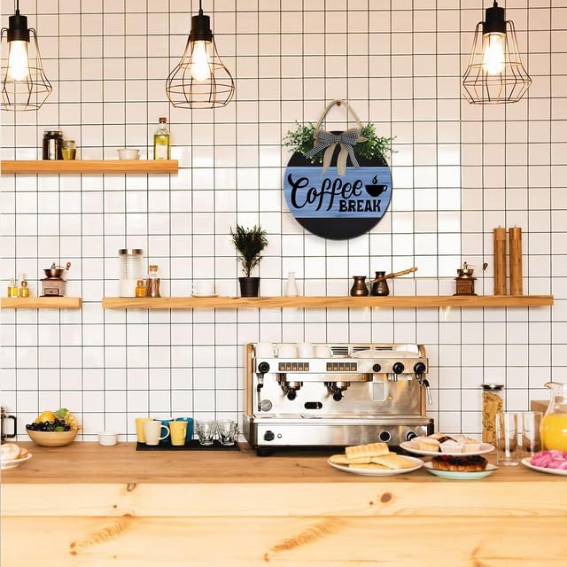Coffee Break Vintage Kitchen Wall Art - 11 Inch Plaque
