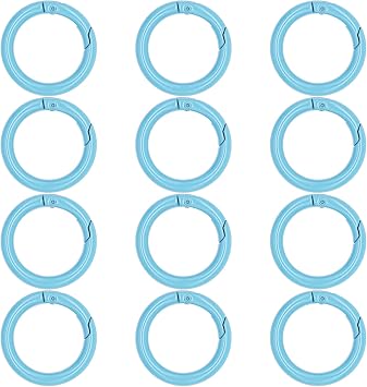 Metal Spring O Rings Round Carabiner Keyring, Snap Clip Trigger Keyrings Buckle, DIY Accessories Ring for Keychains, Bag, Purse, Handbag