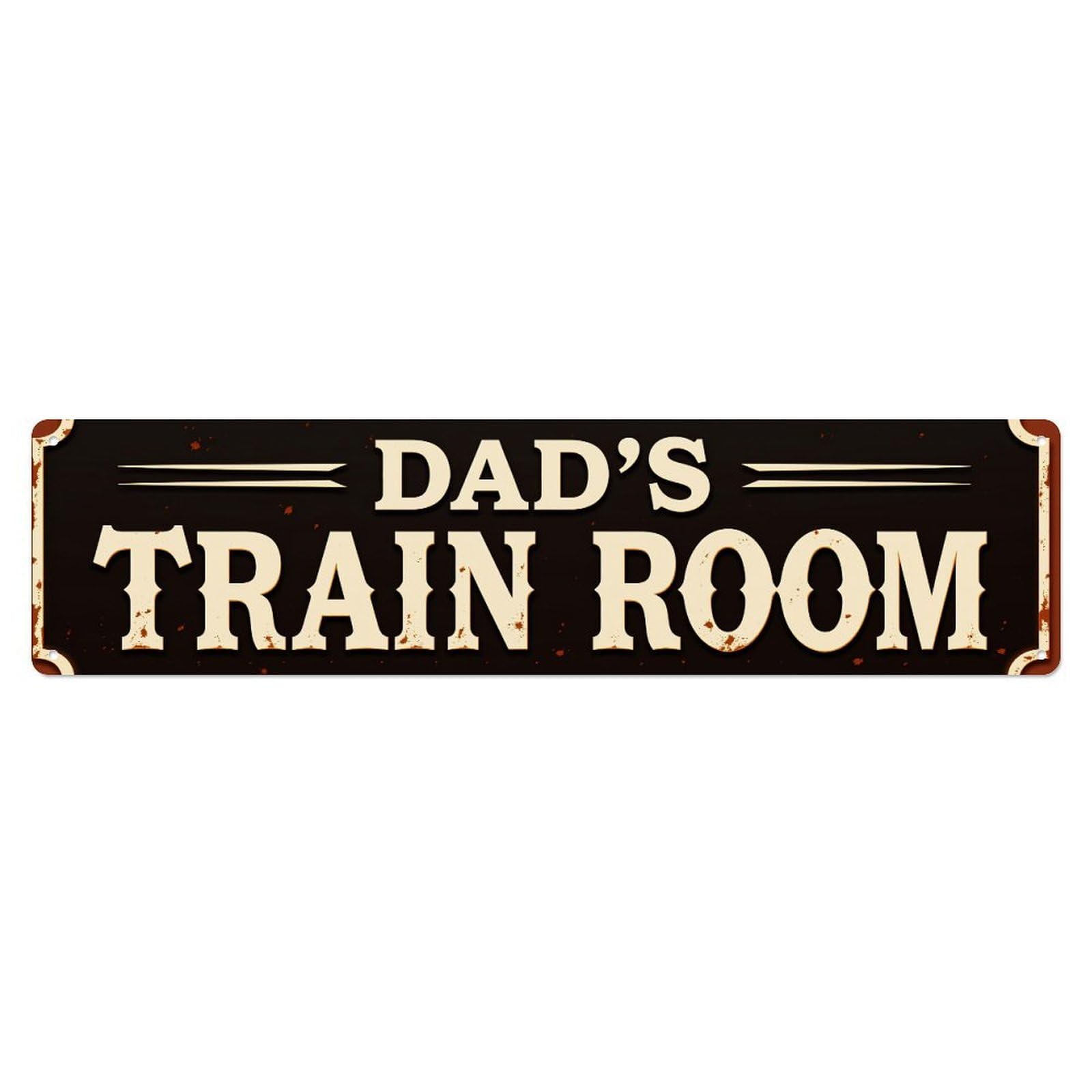 Gentinap Vintage Dad's Train Room Sign Tin Sign Metal Sign Home Bar Garden Wall Decor Metal Poster 4X16 Inch
