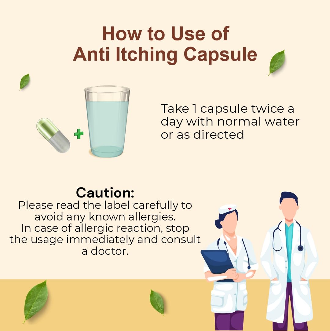 Vedobi Anti Itching Capsules | for Itching problem and Skin Care | 100% Natural Care | Two Bottle of (60 capsules) 4 61AtiHD2JqL. SL1081