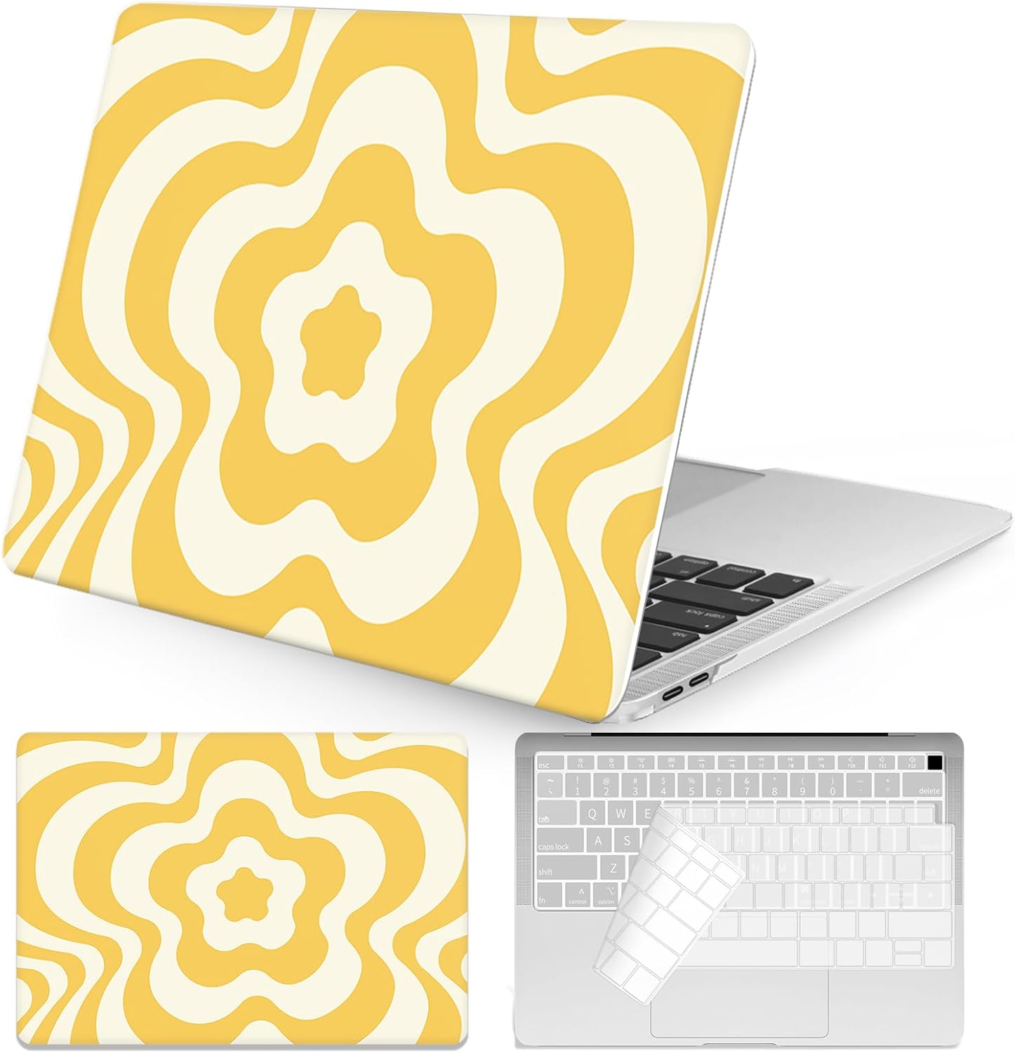 Seorsok Compatible with MacBook Pro 13 inch Case M2 2023,2022,2021-2016 A2338 M1 A2251 A2289 A2159 A1989 A1708 A1706 Plastic Hard Shell Case with Keyboard Cover,Vibrant Colors,Yellow Flower Pro13(A2338 M1 A2251 A2289 A2159 A1989 A1706) Yellow-Flower