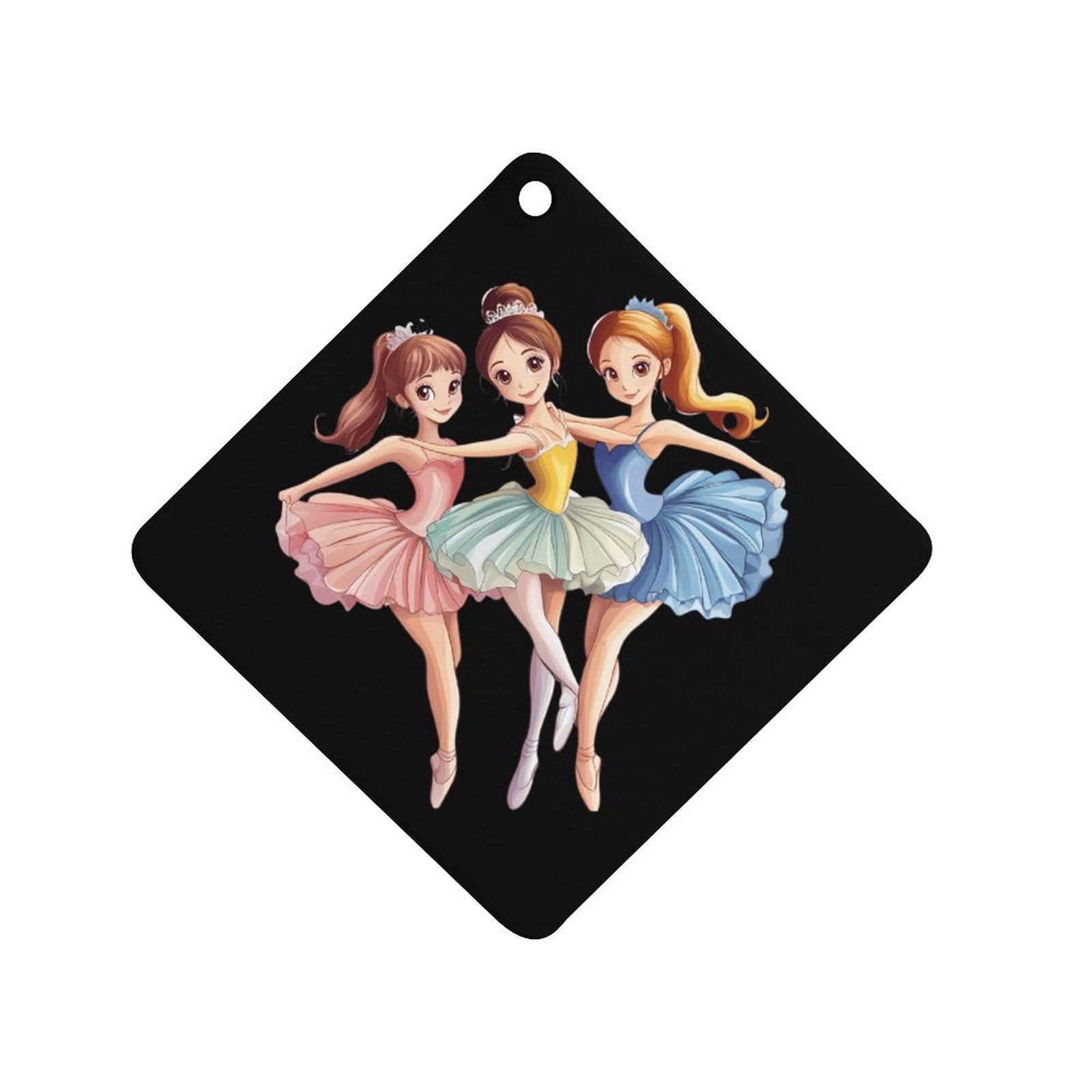Cute Ballet & Ballerina Car Air Freshener Hanging Aromatherapy Tablets for Car Accessories Rhombus
