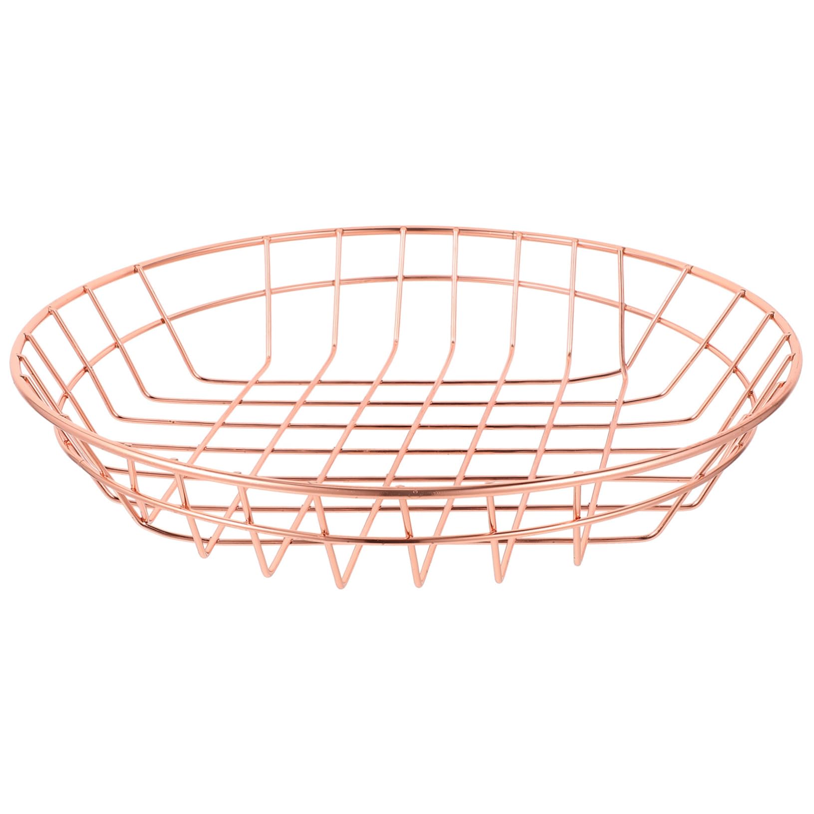 HEALLILY Large Capacity French Fries Storage Basket Sturdy Snack Wire Basket for Fast Food Restaurants Rose Gold 1 Pc