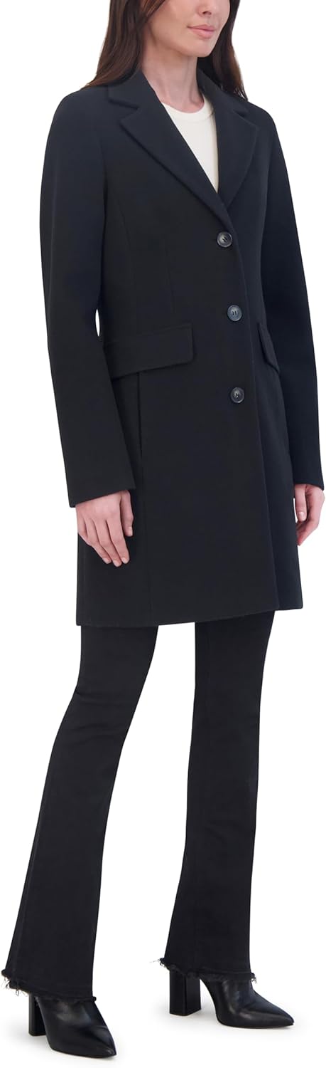 Laundry by Shelli Segal Women's Faux Wool Winter Coat– Single-breasted Dress Coat With Notch Collar - Image 2