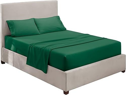 Miniatura 2 de Hearth & Harbor Juego de sábanas cortas de 4 piezas, sábanas de doble cepillado de lujo para hotel, sábanas y fundas de almohada extra suaves,