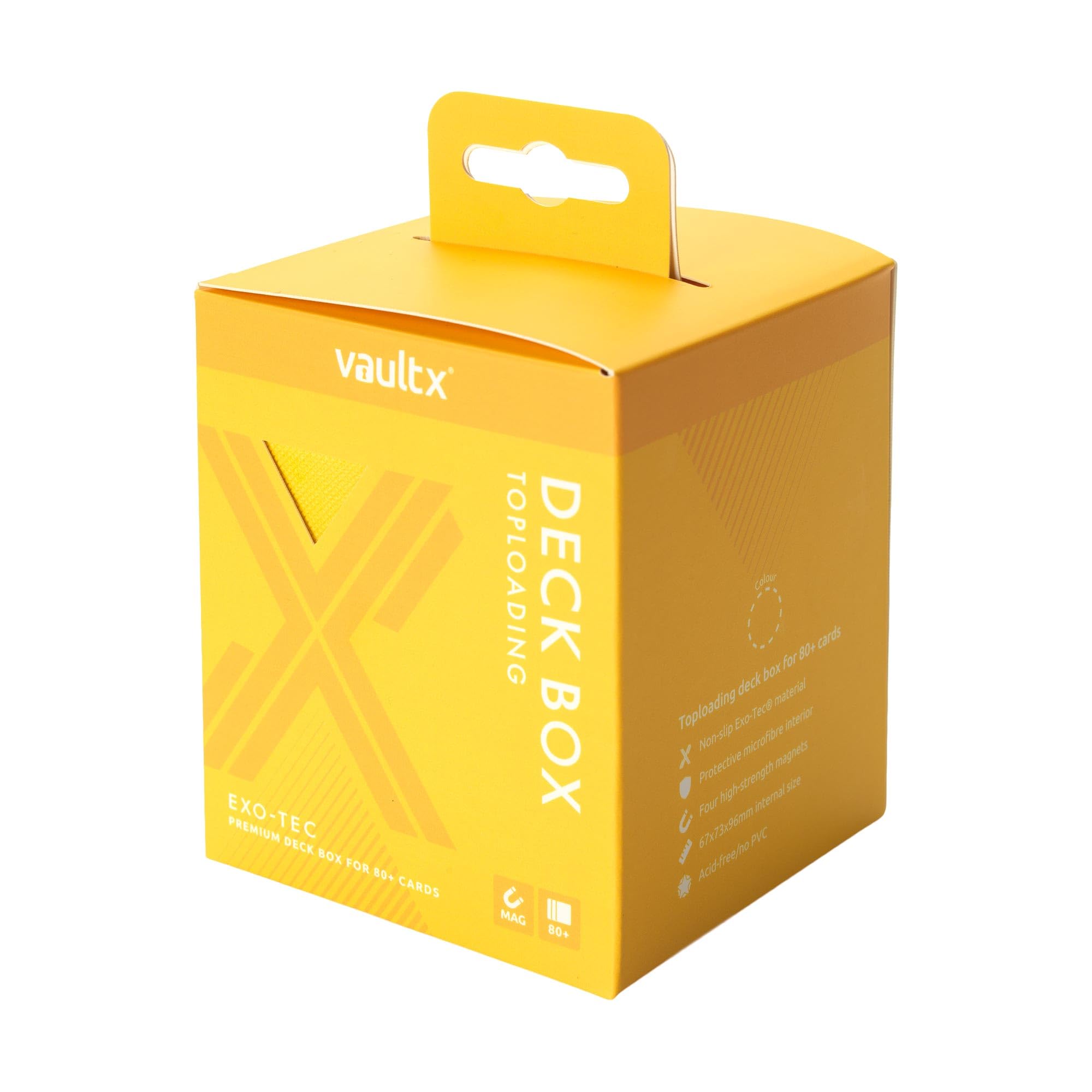 Vault X Toploading Caja para cartas coleccionables, 80+ cartas, material Exo-Tec de primera calidad, caja de almacenamiento, tapa magnética, MTG Commander, TCG (Amarillo) — view 6