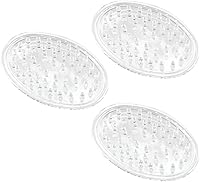 iDesign Clear Plastic Soap Dish Set of 3 - Soap Saver, Kitchen Sponge Holder with Drainage & Non-Slip Base, 0.75x3.25x4.75"