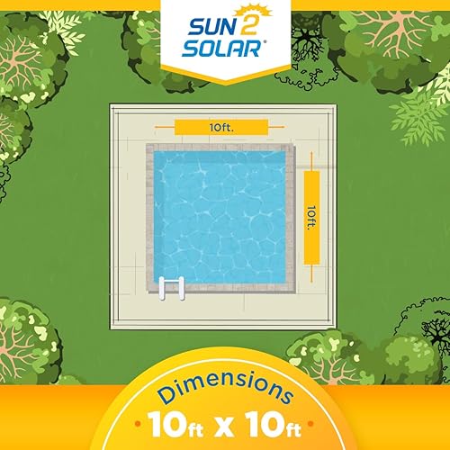 Miniatura 5 de Sun2Solar Cubierta solar cuadrada azul de 10 pies por 10 pies  Estilo de la serie 800  Manta de retención de calor para piscinas y spas cuadrados en