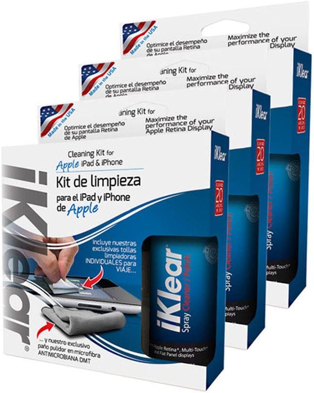 iKleariPad Cleaning Kit - 3 Pack Spanish Language Packaging Made in The USA