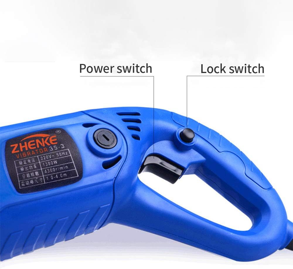 110V Hand Held Concrete Vibrator Pure copper 800W Electric Vibrator 13000 Vibrations per Minute 1.5m Hose